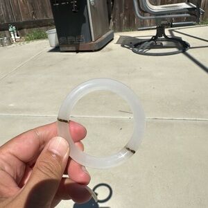 White Burmese jade Bangle Bracelet